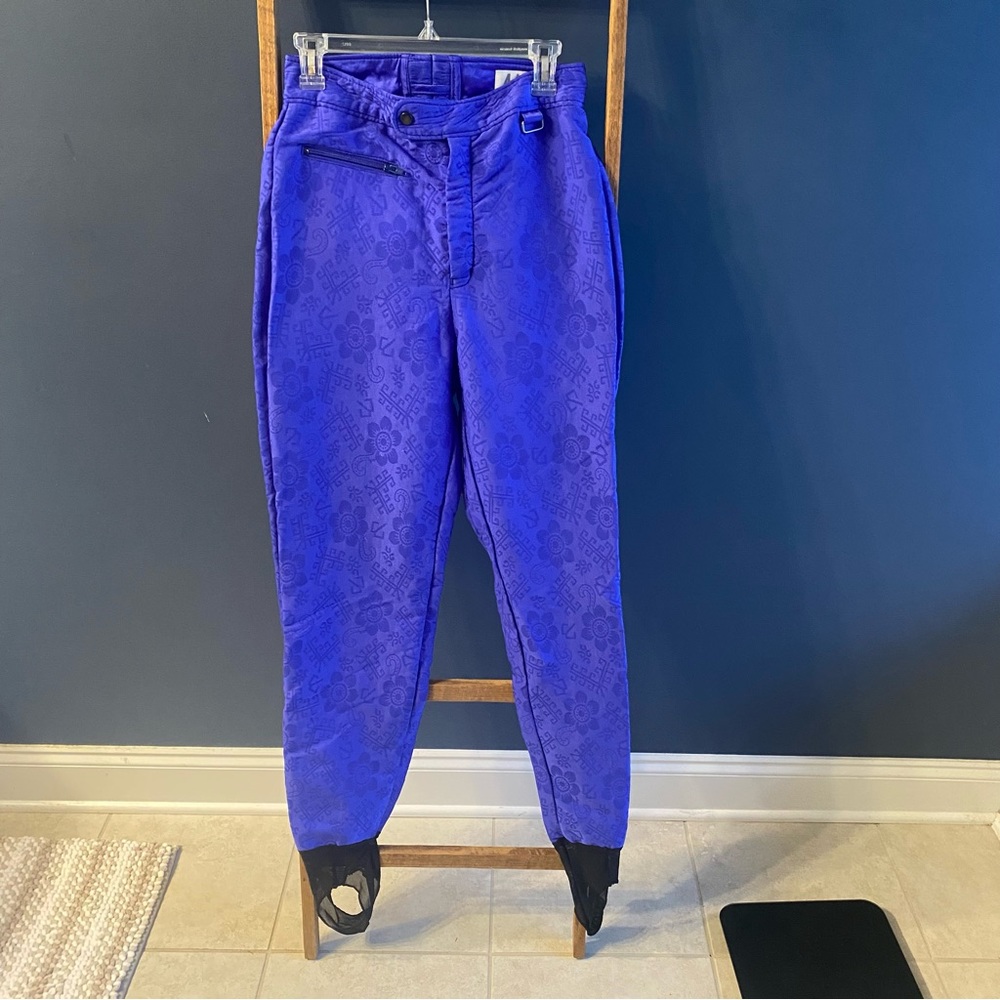 NILS vintage ski/snowboard pant-size 12-royal blue floral print